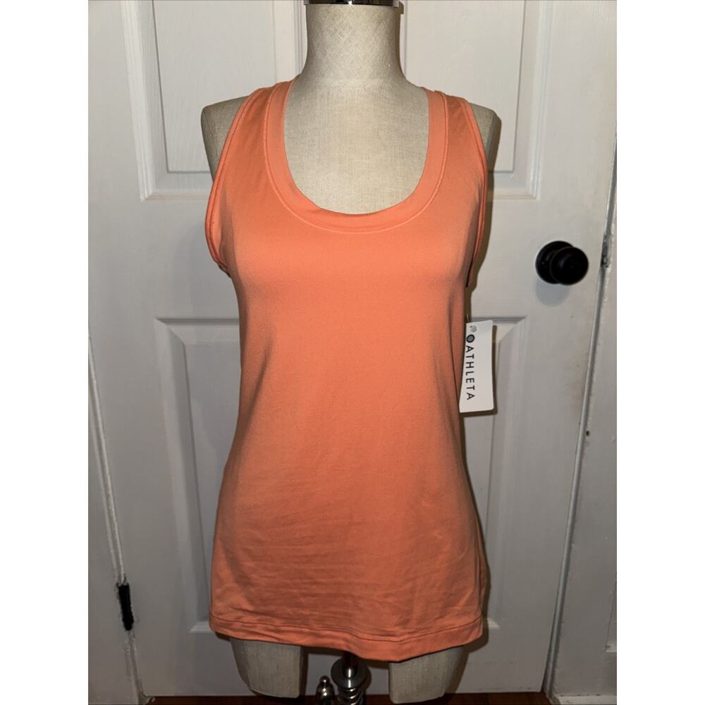 NEW Athleta Nitro Tank‎ Island Coral Orange Size M Key Hole Back